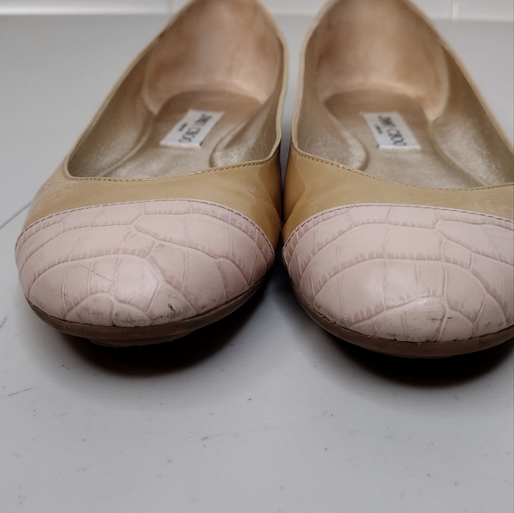 Jimmy Choo Women's Leather Classic Cap Toe Casual Slip On Flats Loafers Sz 9 - Picture 8 of 14